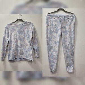 GreenTea Womens Pastel Tie-Dye Jogger Set